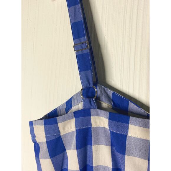 LIKELY "Minka" Blue and White Gingham Plaid Ruffle Hem Mini Dress US 14 - Picture 7 of 11